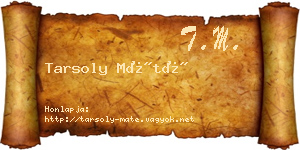 Tarsoly Máté névjegykártya