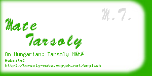 mate tarsoly business card